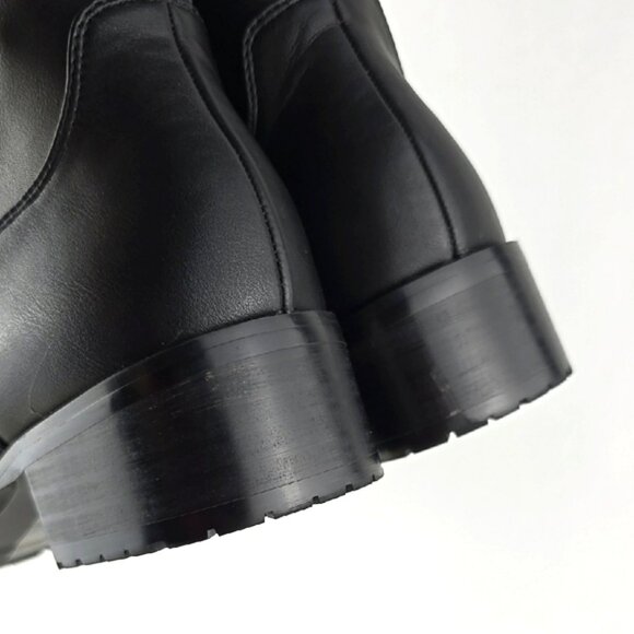 Le Chateau Women's Black Faux Leather Ankle Boots Block Heel Side Zip Size 38 - Picture 8 of 14